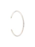 Saint Laurent Contrast Logo Bangle Bracelet - Silver