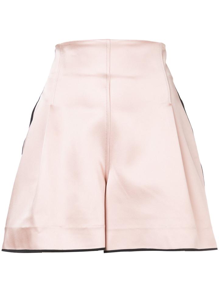 Dvf Diane Von Furstenberg High-waisted Pleated Shorts - Nude &