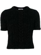 Philosophy Di Lorenzo Serafini Cable Knit Short Sleeve Jumper - Black