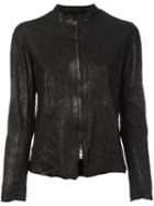 Salvatore Santoro Panelled Zipped Jacket, Women's, Size: 44, Black, Leather
