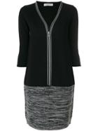 D.exterior V-neck Knitted Dress - Black