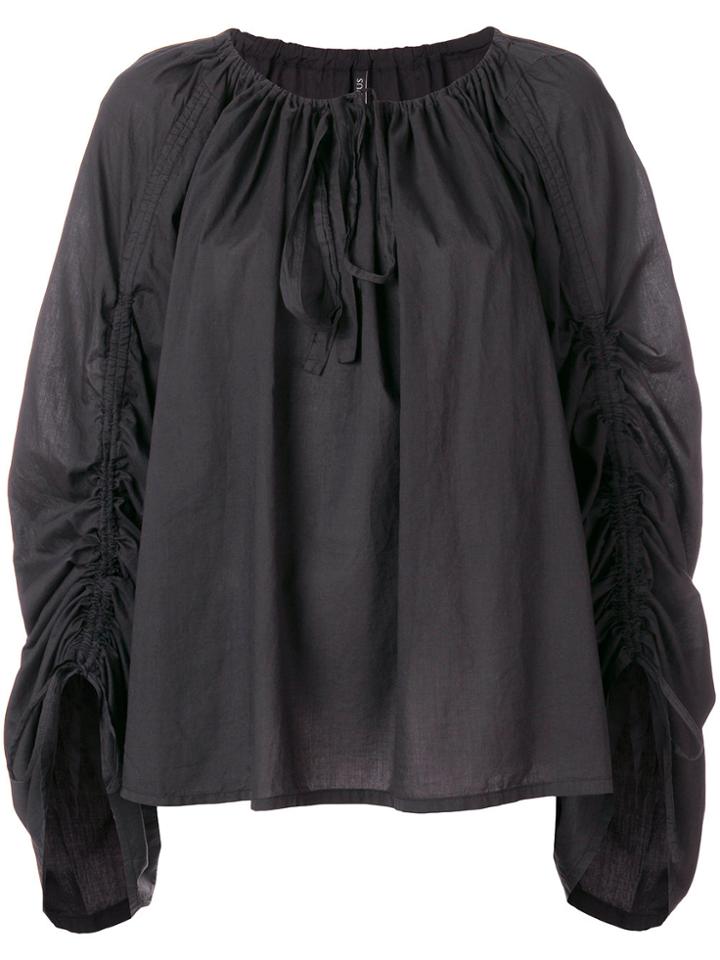 Plein Sud Ruched Sleeve Blouse - Black