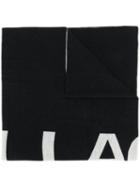 Karl Lagerfeld Logo-intarsia Scarf - Black