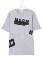 Msgm Kids Teen Logo T-shirt - Grey