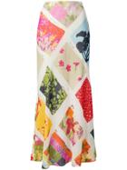 Moschino Vintage Floral Print Midi Skirt - Neutrals