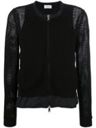 Moncler Mesh Knit Zipped Cardigan - Black