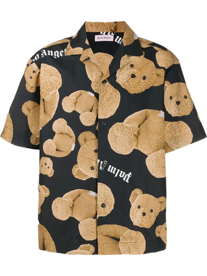 Palm Angels Teddybear Print Shirt - Black