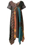 Hache Patchwork Printed Asymmetric Dress - Multicolour