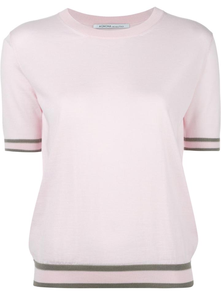 Agnona Shortsleeved Jumper - Pink & Purple