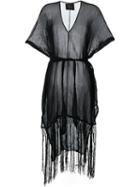 Lost & Found Ria Dunn Fringed Kaftan, Women's, Size: Xs, Black, Cotton