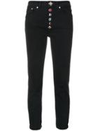 Dondup Embellished Button Jeans - Black