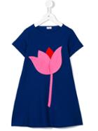 Il Gufo Tulip Appliqué Dress, Girl's, Size: 8 Yrs, Blue