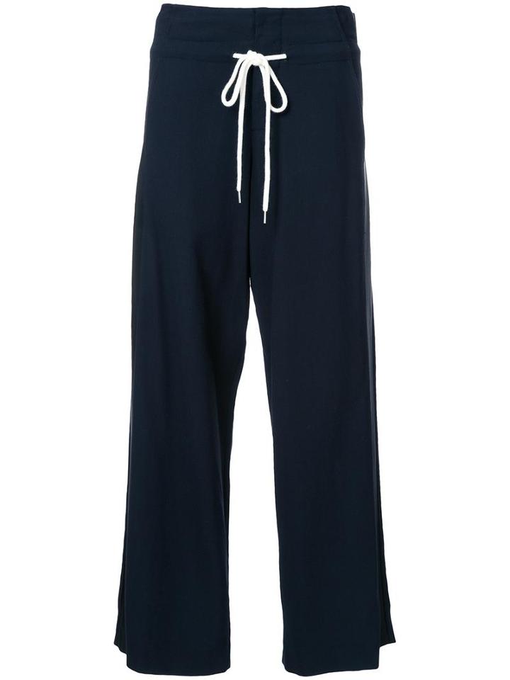 Bassike Wide-legged Panelled Trousers, Women's, Size: 12, Blue, Viscose