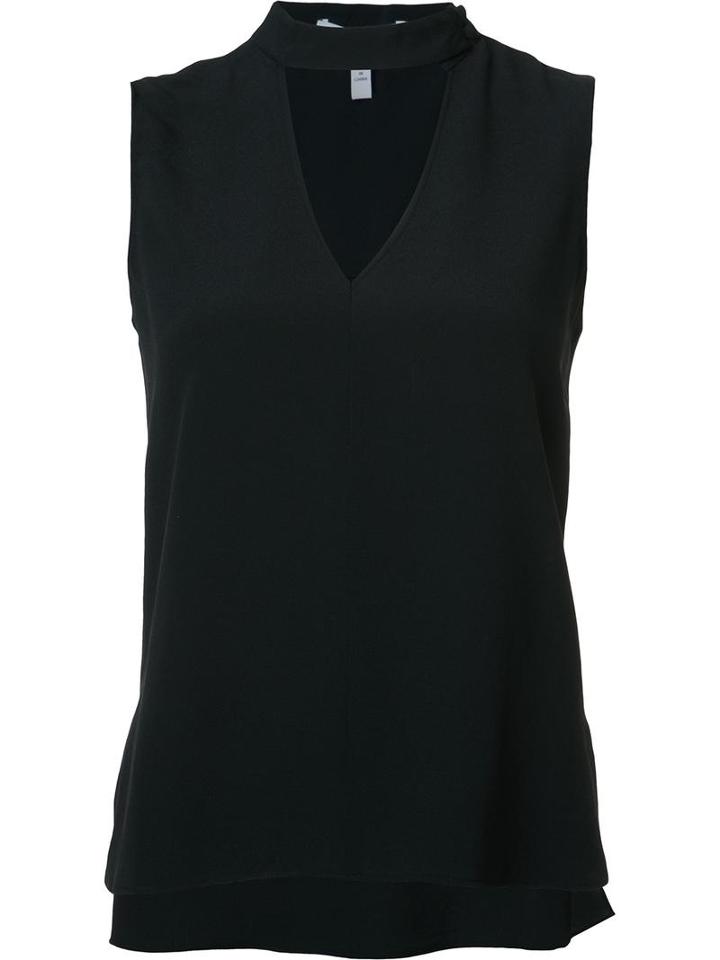 Derek Lam 10 Crosby Cut Out High Neck Top, Women's, Size: 0, Black, Silk/acetate