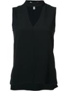 Derek Lam 10 Crosby Cut Out High Neck Top, Women's, Size: 0, Black, Silk/acetate