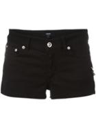 Versus Safety Pin Embellished Shorts, Women's, Size: 28, Black, Cotton/spandex/elastane