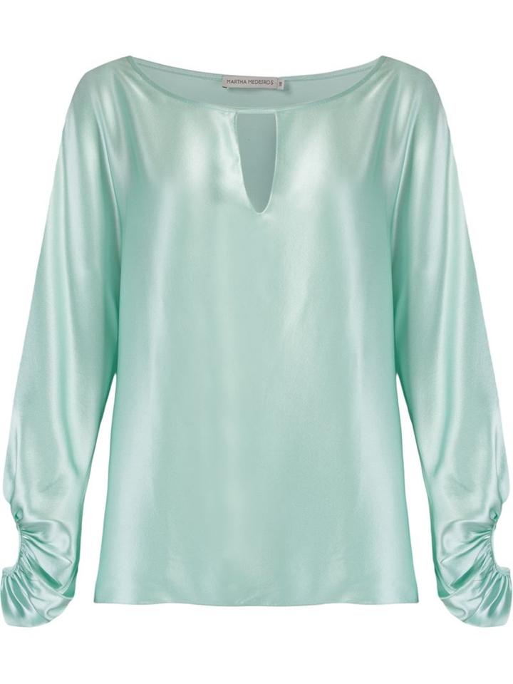 Martha Medeiros Billowing Sleeves Silk Blouse