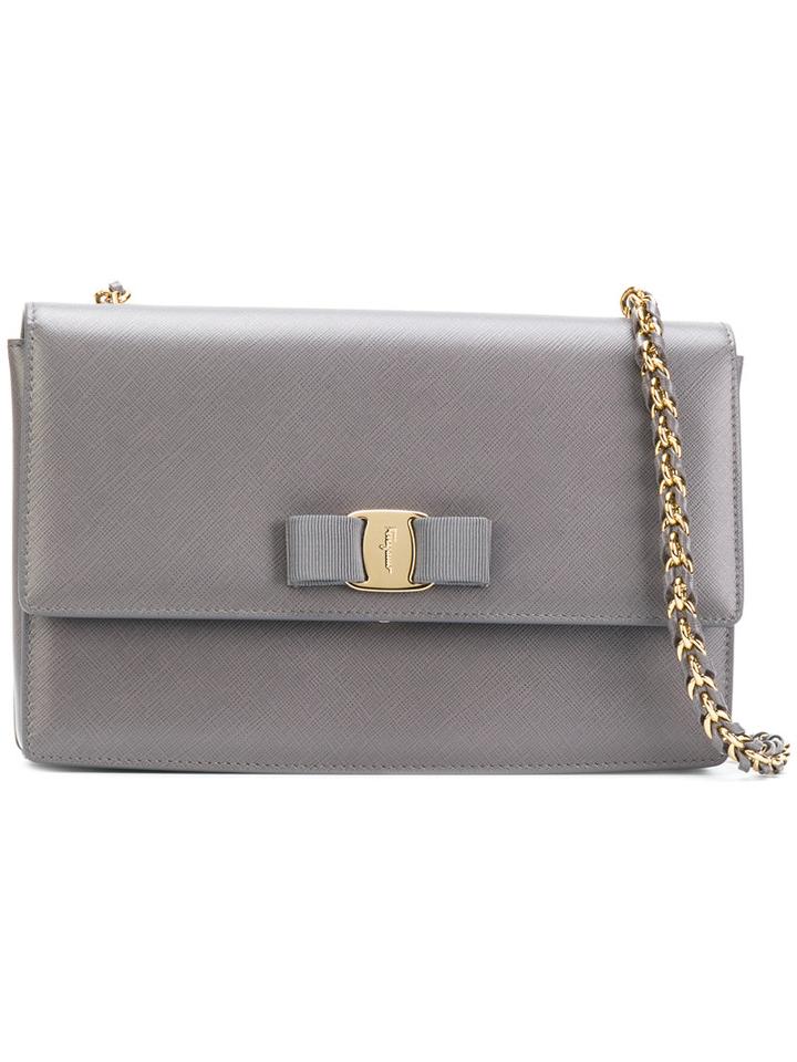 Salvatore Ferragamo - Ginny Shoulder Bag - Women - Leather - One Size, Grey, Leather