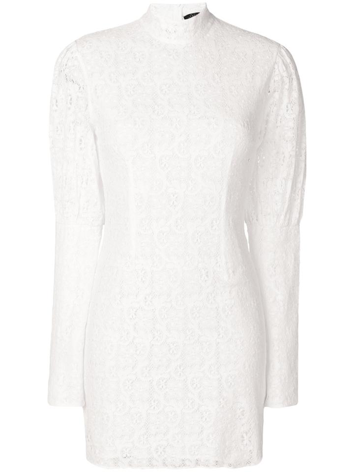 De La Vali Fitted Lace Dress - White