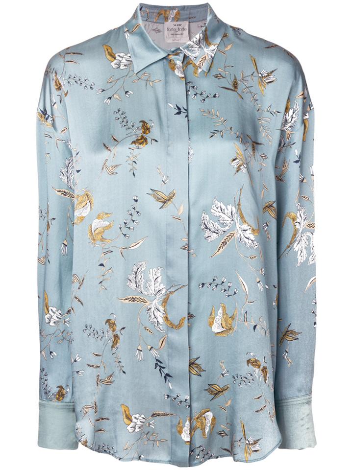 Forte Forte Floral Print Shirt - Blue