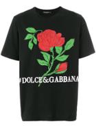 Dolce & Gabbana Rose Print T-shirt - Black