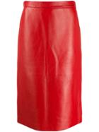 Gucci Straight Leather Skirt - Red