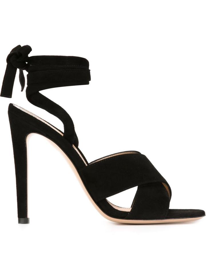 Gianvito Rossi Crissy Sandals, Women's, Size: 41, Black, Suede/leather