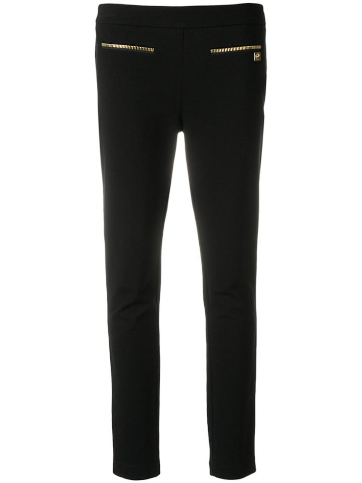 Cavalli Class Cropped Slim-fit Trousers - Black
