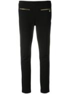 Cavalli Class Cropped Slim-fit Trousers - Black