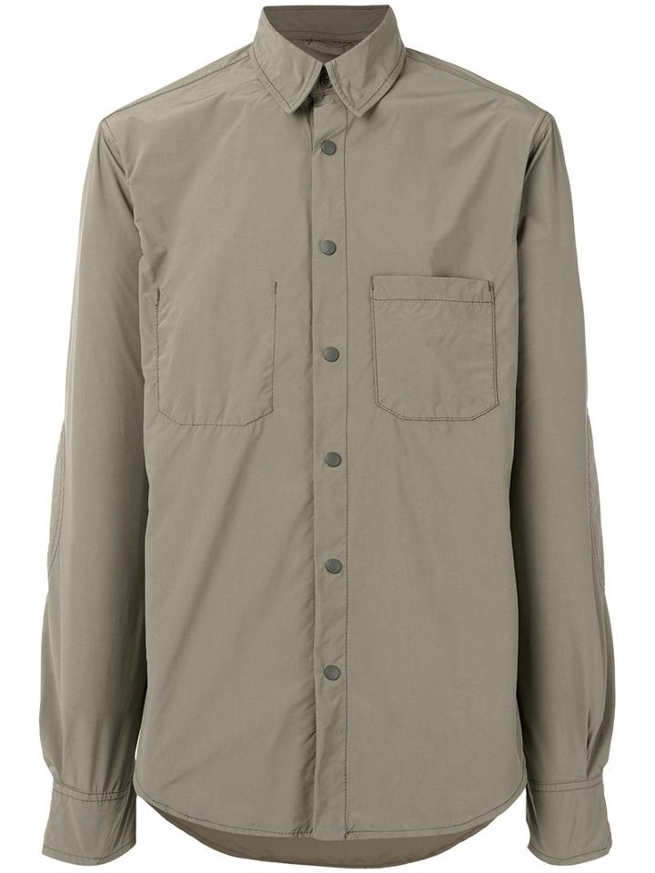 Aspesi - Silky Buttoned Shirt - Men - Polyamide/polyester - Xl, Green, Polyamide/polyester