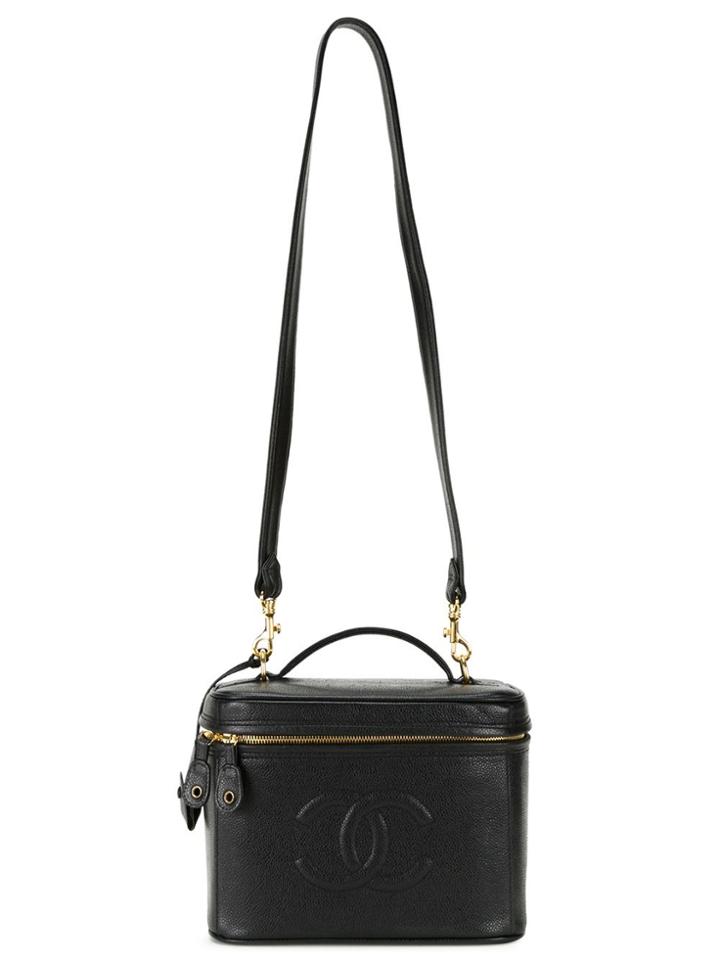 Chanel Vintage Logo Embossed Box Bag - Black