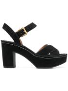 L'autre Chose Block Heel Sandals - Black