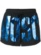 Moschino Logo Print Swim Shorts - Black