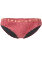 Duskii Hamptons Striped Bikini Bottoms - Pink & Purple