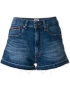Tommy Hilfiger High Rise Denim Shorts - Blue