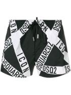 Dsquared2 Punk Icon Swim Shorts - Black