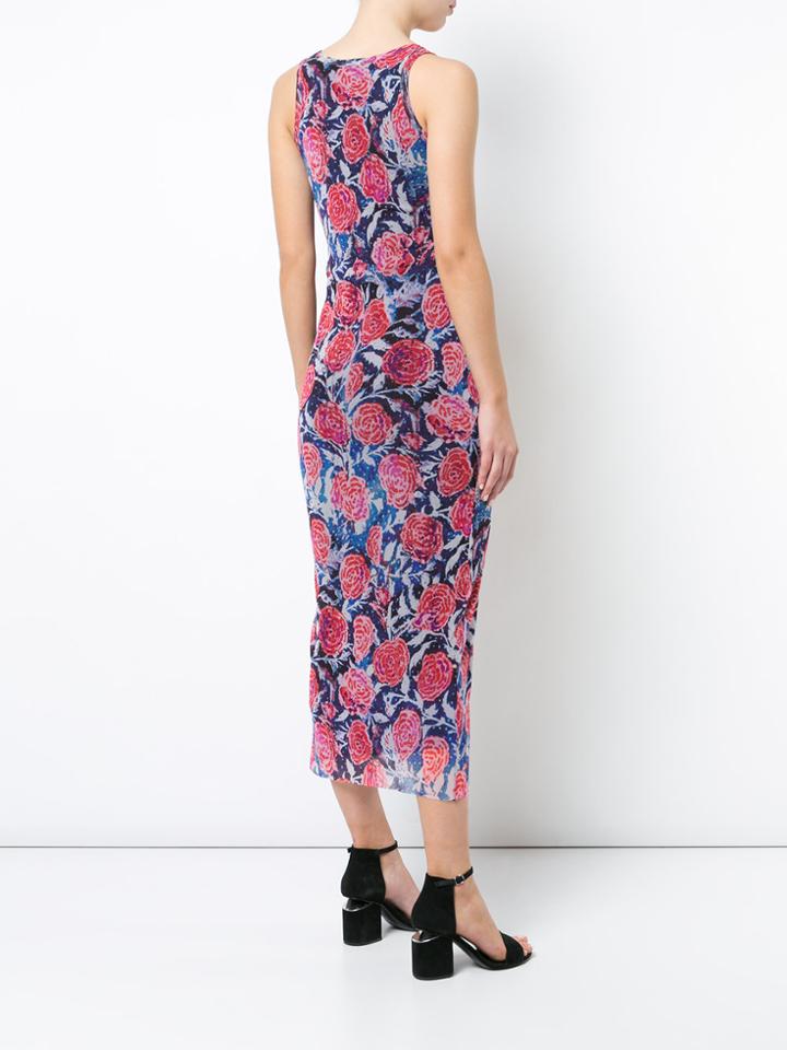 Fuzzi Floral Midi Dress - Pink & Purple