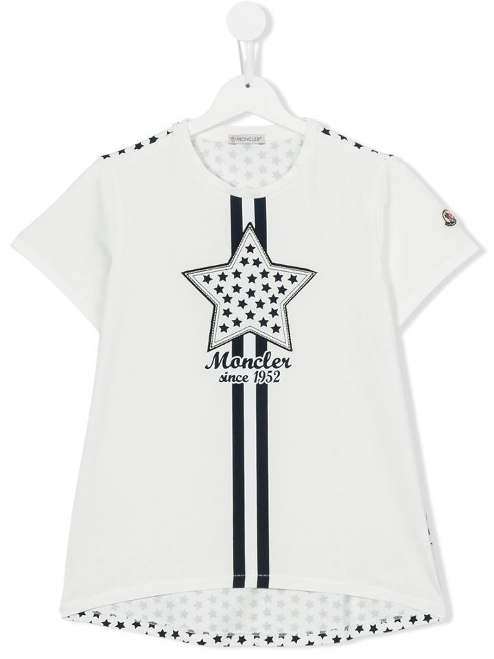 Moncler Kids Star Print T-shirt, Boy's, Size: 14 Yrs, White