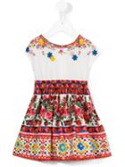 Dolce & Gabbana Kids - Carretto Con Rose Print Dress - Kids - Cotton - 24 Mth, White