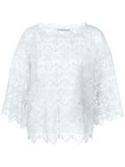 Ermanno Scervino Crochet Cropped Sleeve Blouse - Blue