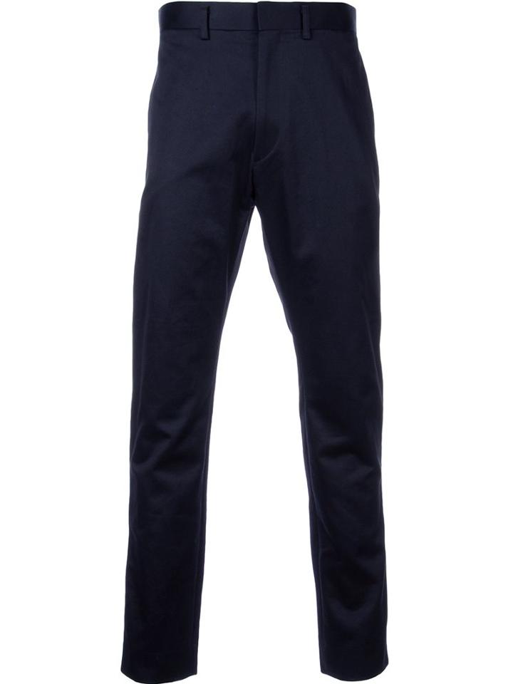 H Beauty & Youth. Slim Tailored Trousers, Men's, Size: Xl, Blue, Cupro/wool/silk