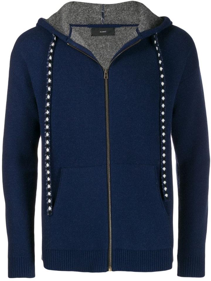 Alanui Paisley Intarsia Zipped Hoodie - Blue