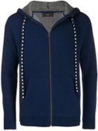 Alanui Paisley Intarsia Zipped Hoodie - Blue
