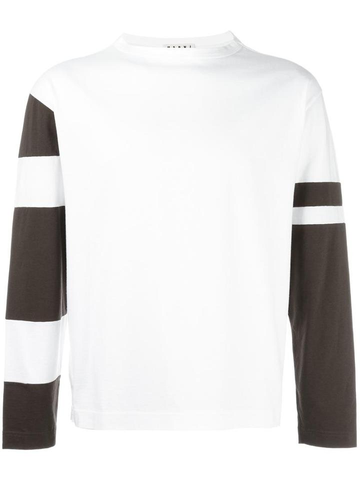 Marni Two Tone T-shirt, Men's, Size: 48, White, Cotton