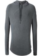 Lost & Found Ria Dunn Curved Hem Hoodie, Men's, Size: Large, Grey, Spandex/elastane/micromodal/cashmere