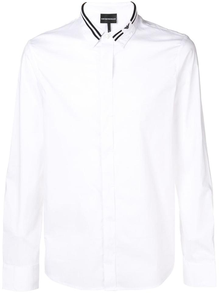 Emporio Armani Stripe Trim Shirt - White