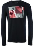 Armani Jeans Logo Print Sweatshirt, Men's, Size: Large, Black, Cotton