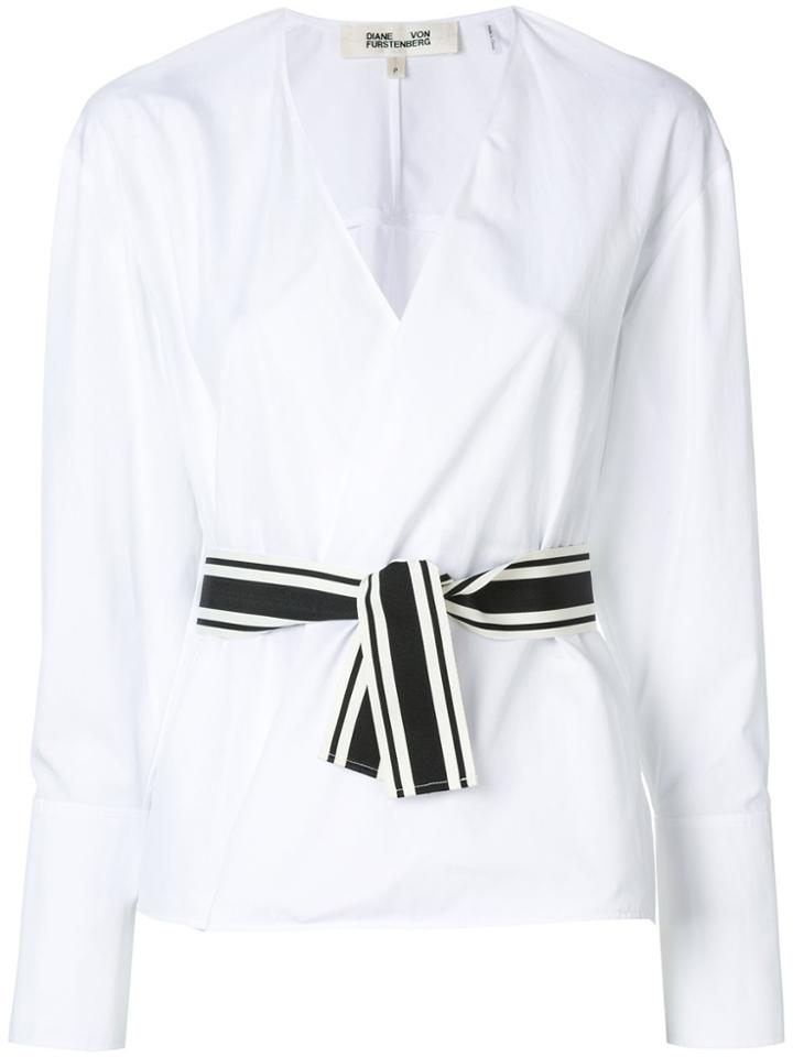 Dvf Diane Von Furstenberg Crossover Blouse - White