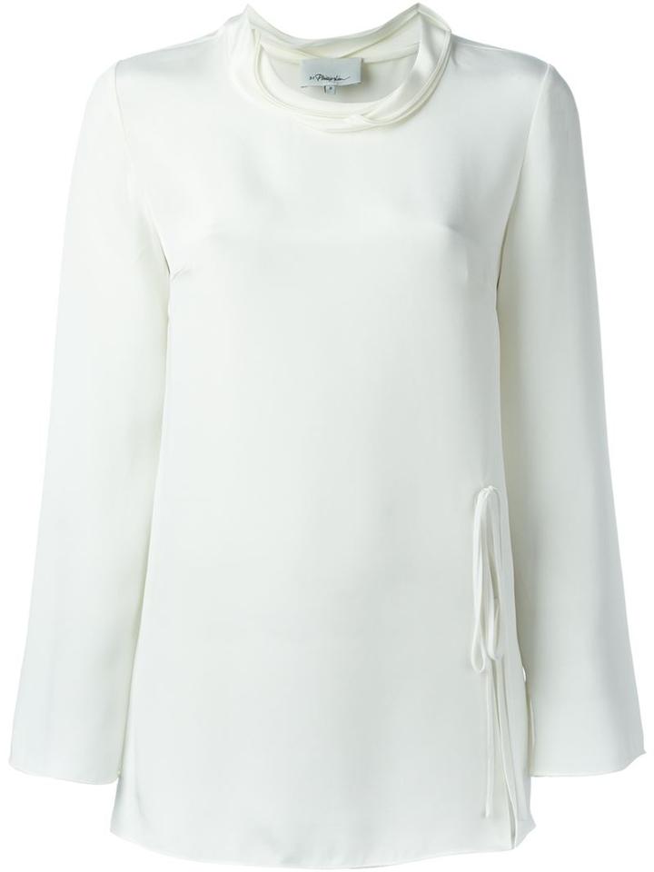 3.1 Phillip Lim Cowl Neck Blouse, Women's, Size: 6, White, Silk