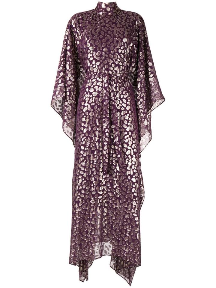 Taller Marmo Foil-print Kaftan Dress - Purple